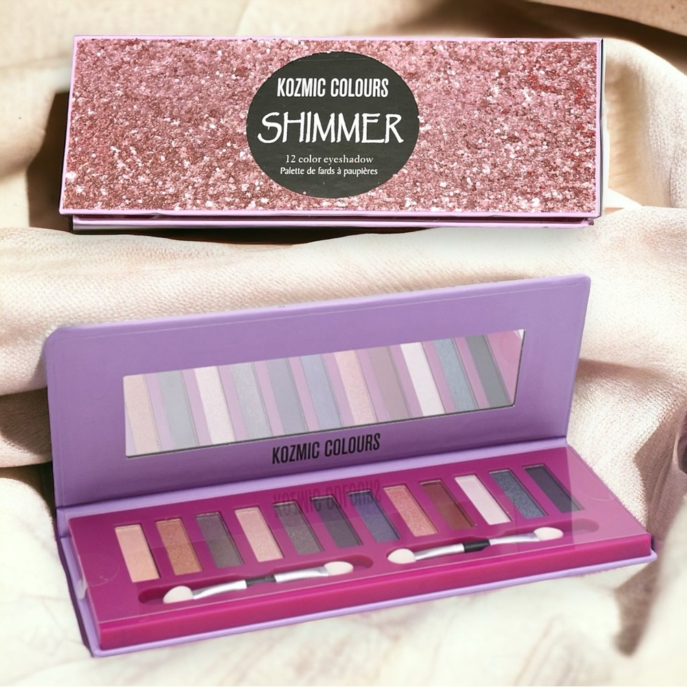 Kozmic Colours 12 Shimmer Color Eyeshadow Palette with Mirror